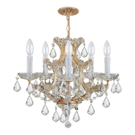 Crystorama Six Light Gold Up Chandelier 4405-GD-CL-SAQ